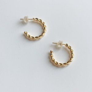 MINI GOLD BRAIDED HOOPS GOLD HOOPS SMALL HOOPS​​​​​​​​​​​​​​​​​​​​​​​​​​​